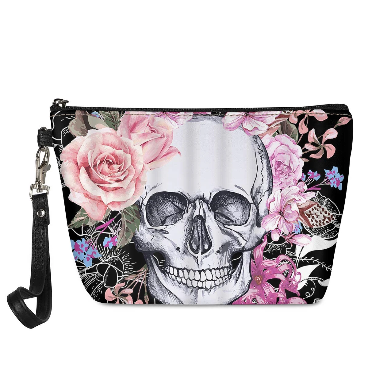 

Make Up Bags Women Makeup Bag Cute Skull Print Leather Cosmetic Bag Small Organizer Beautician Vanity Toiletry Necessaire Femme