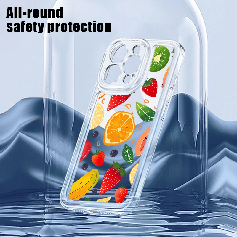Vibrant Watermelon Fruit Clear Silicone Phone Case