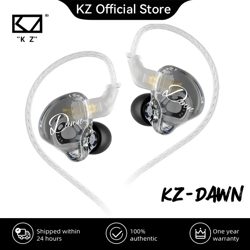 New KZ Dawn Dynamic wired Earphones HIFI Bass Earbuds In Ear Monitor Headphone For Sports Sleep Driving Noise Cancelling Headset 2