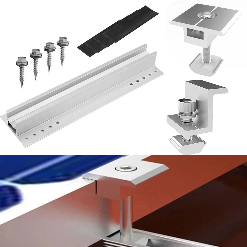 Solar Panel Mounting Set Solar Panel Module Aluminum Bracket Rail Set 30mm 35mm Middle Clamp End Clamp Bracket Mounting Rail For Pv Solar Panel