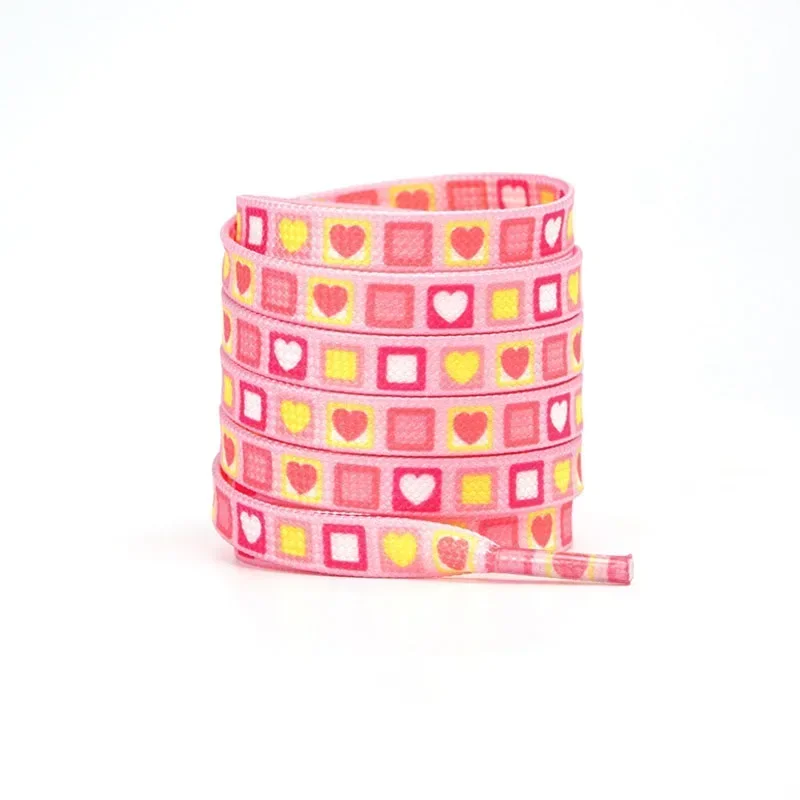 Romantic Pink Heart Shoelaces for Valentine's Day Sneakers