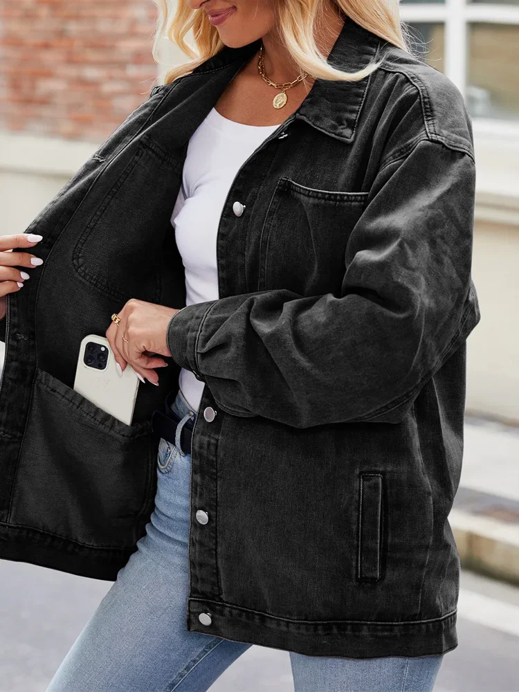 Veste Oversize Jeanne Vouland Noir Taille 40 - Occasion Parfait état, Style Décontracté, Coton