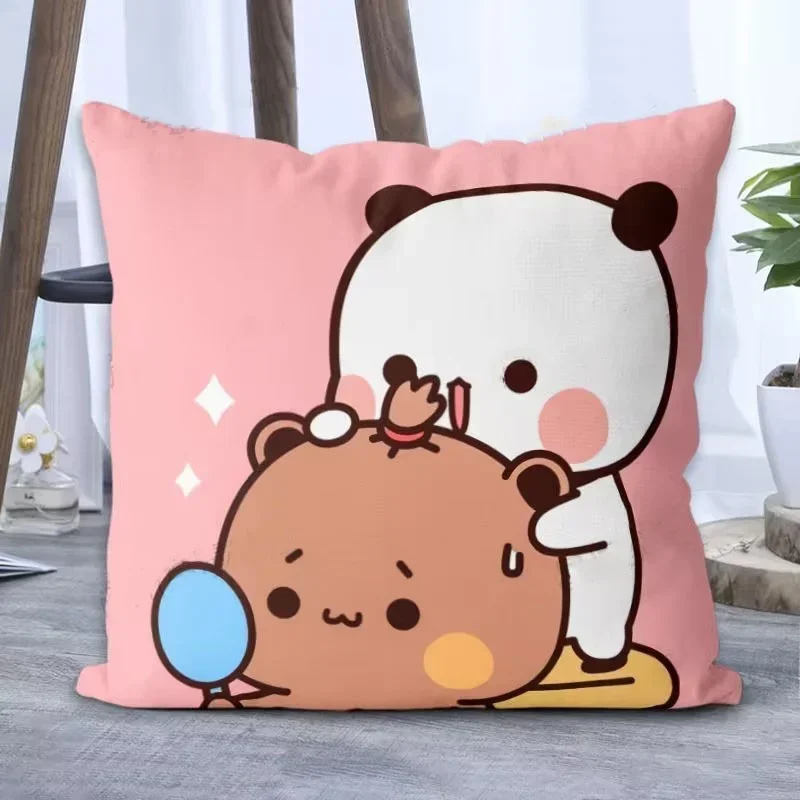 Cartoon Square Pillow awaii Anime Soft Waist Sofa Cushion Panda Bubu And Dudu Printing Throw Pillow Throw Bedroom Pillows 4