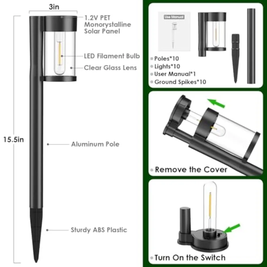 10-Pack Solar Pathway Lights 2