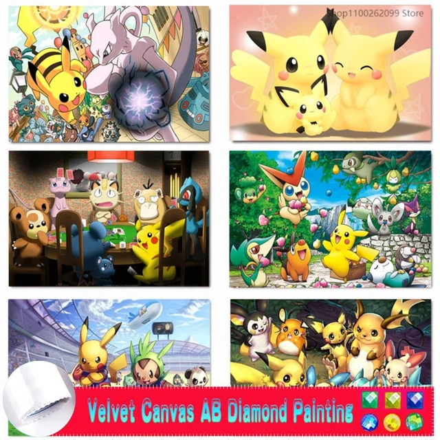 5d Diy Diamond Painting Pokemon Home  Diamond Painting Full Pokemon -  Diamond - Aliexpress