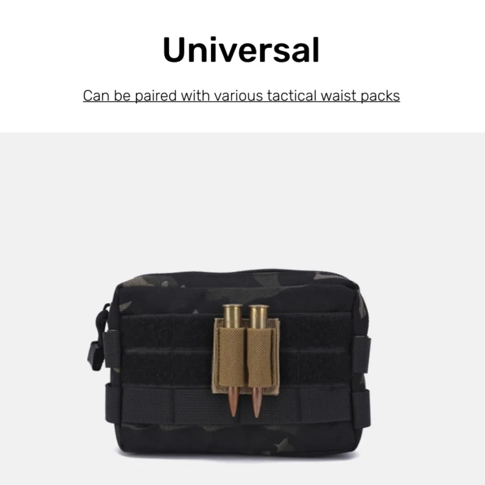 Ammo Pouch Tactical Hunting Hook Loop 2 Rounds Shell Holder Shotshell Insert Card Strip With Adhesive Back For 12 Gauge
