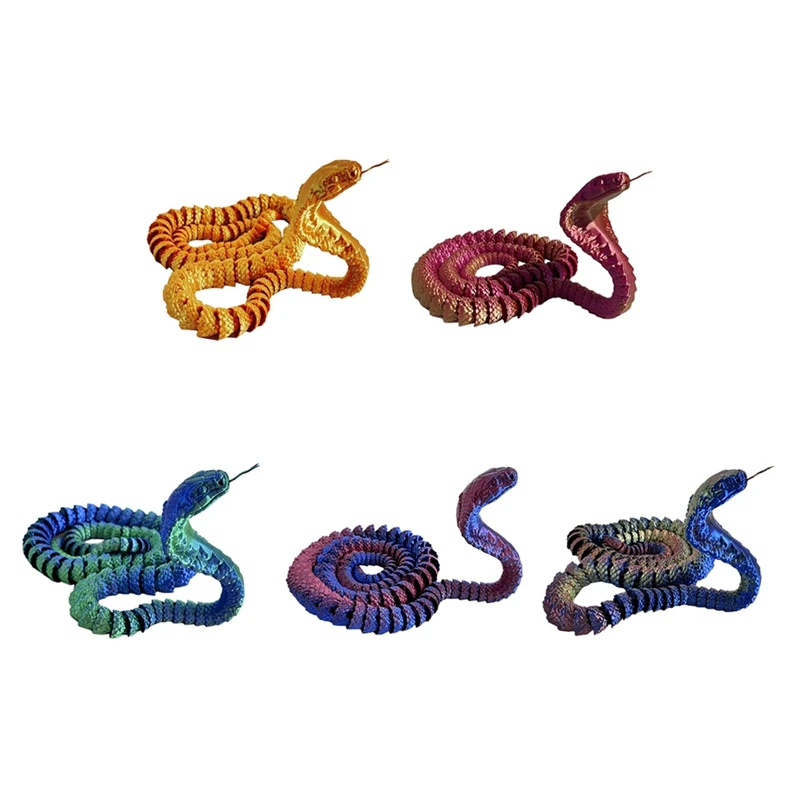3D Printed Cobra,3D Printed Articulated Cobra, Posable Flexible Cobra Toys 4
