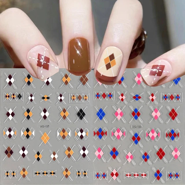 35 Trendy Checkered Nail Art Designs : Abstract Check Tips | Checkered nails,  Nails, Fake nails diy