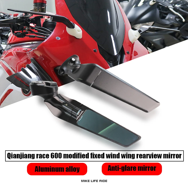 

For QJ Race 600 2022 Motorcycle Modified Rearview Mirrors Accessories Wind Wing Adjustable Rotating CNC Aluminum Mirror