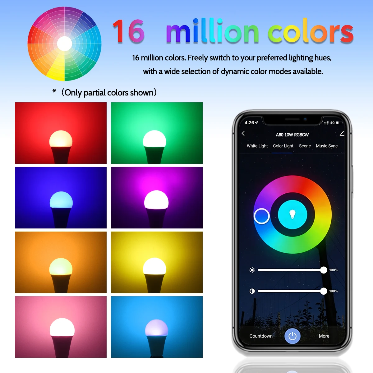 디밍이 가능한 E27 LED 전구 10W TUYA WiFi 스마트 RGBCW 다채로운 85-265V 조명 앱 조정 지원 Alexa Google 홈 앨리스 음성 제어