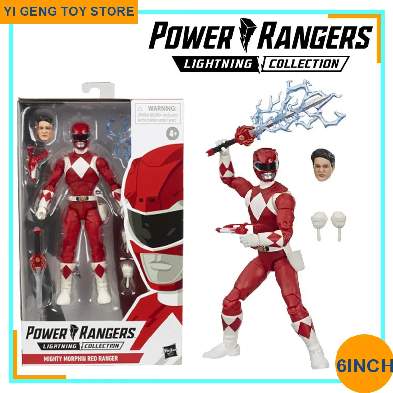 

6 Inch Original Power Rangers Lightning Collection Mighty Morphin Red Ranger Action Figure Collectible Model Doll Toys Kids Gift