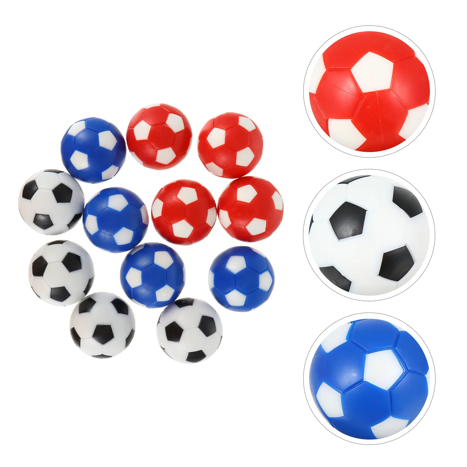 12PCS Mini Plastic Soccer Foosball Balls for Replacement Entertainment