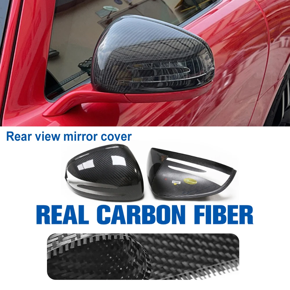 

Real Carbon Fiber Car Side Door Rearview Side Mirror Cover Cap Trim For Mercedes Benz GT AMG SLK SLC SLS R172 R231 C197 C190
