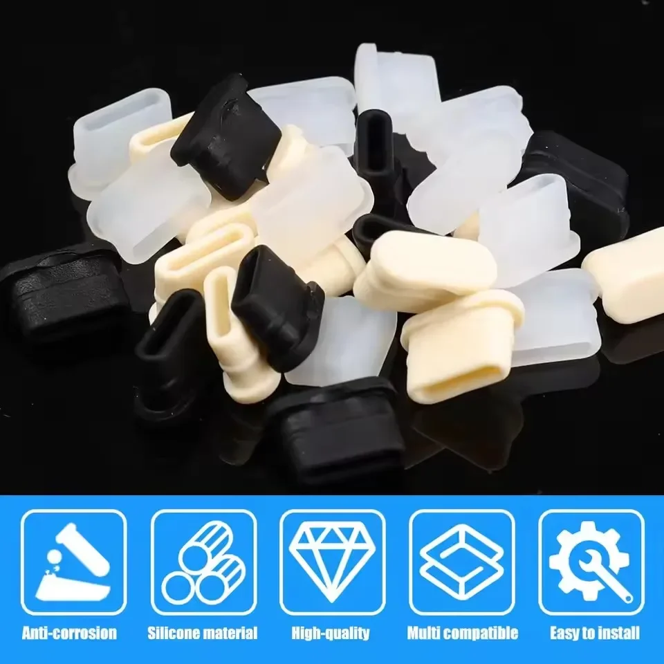 Universal Soft Silicone USB-C Dust Cover and Charging Port Protector