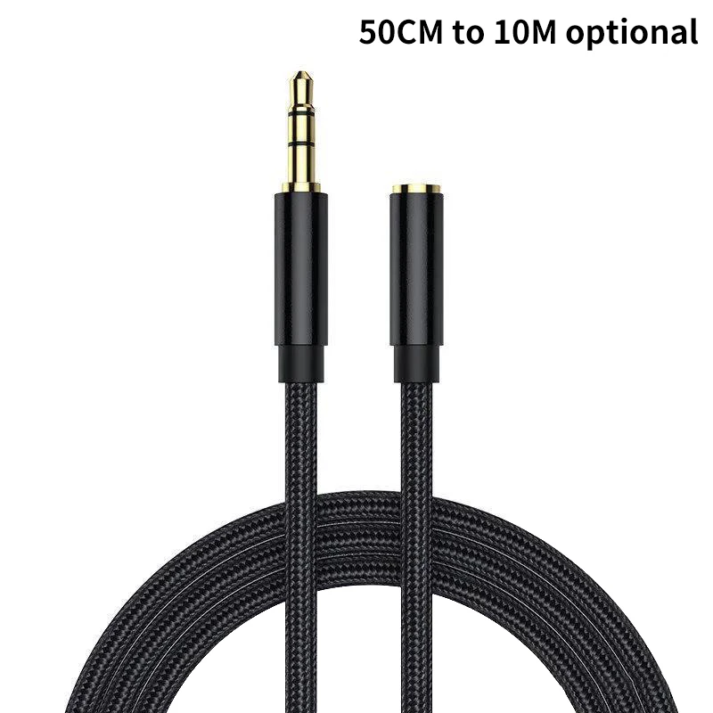 Gold-Plated 10m Audio Extension Cable - Durable, Thickened Headphone Aux Cord