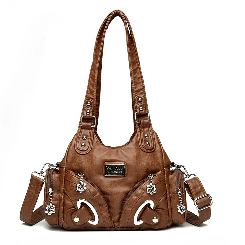 Sac à Bandoulière Grande Capacité En Cuir PU - Fourre-tout Femme Avec Plusieurs Poches, Pour Travail, Voyage, Shopping