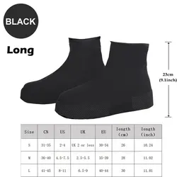 Waterproof Silicone Non-Slip Reusable Shoe Covers (A pair Black l)