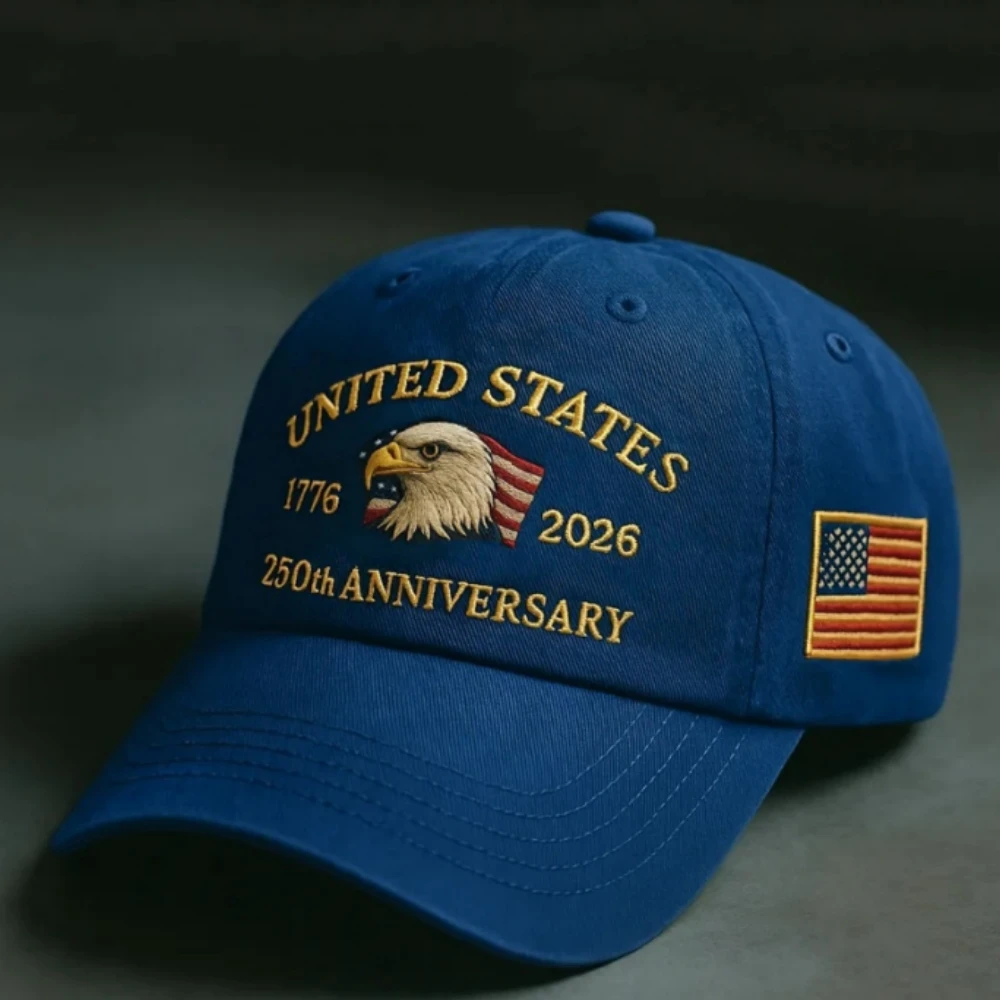 Bald Eagle Cap, bequeme USA-Baseballkappe, 250-jähriges Jubiläumshut, patriotische Baseballkappe für alle Jahreszeiten, für Sommer-Familienkopfbedeckungen – Detail 4