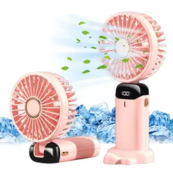 Portable Rechargeable Neck Fan & Mini Cooler with Free Shipping (Pink 2000mAH)