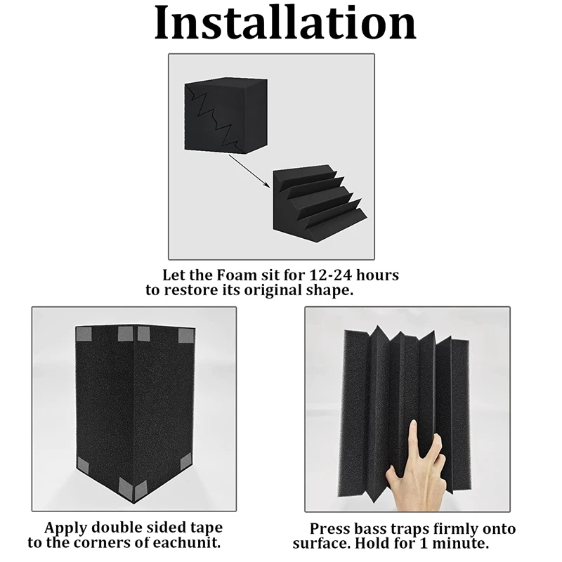 12Piece Acoustic Foam High Density Sound Panels Insulation 12 X 7 X 7Inch Sound Absorbing Foam For Studios Home