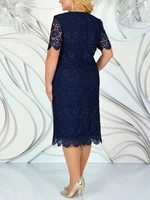 Plus Size Elegant Party Dresses White Woman Summer Embroidery Floral Wedding Guest Slim Pencil Midi Dress Vestidos - Image 2