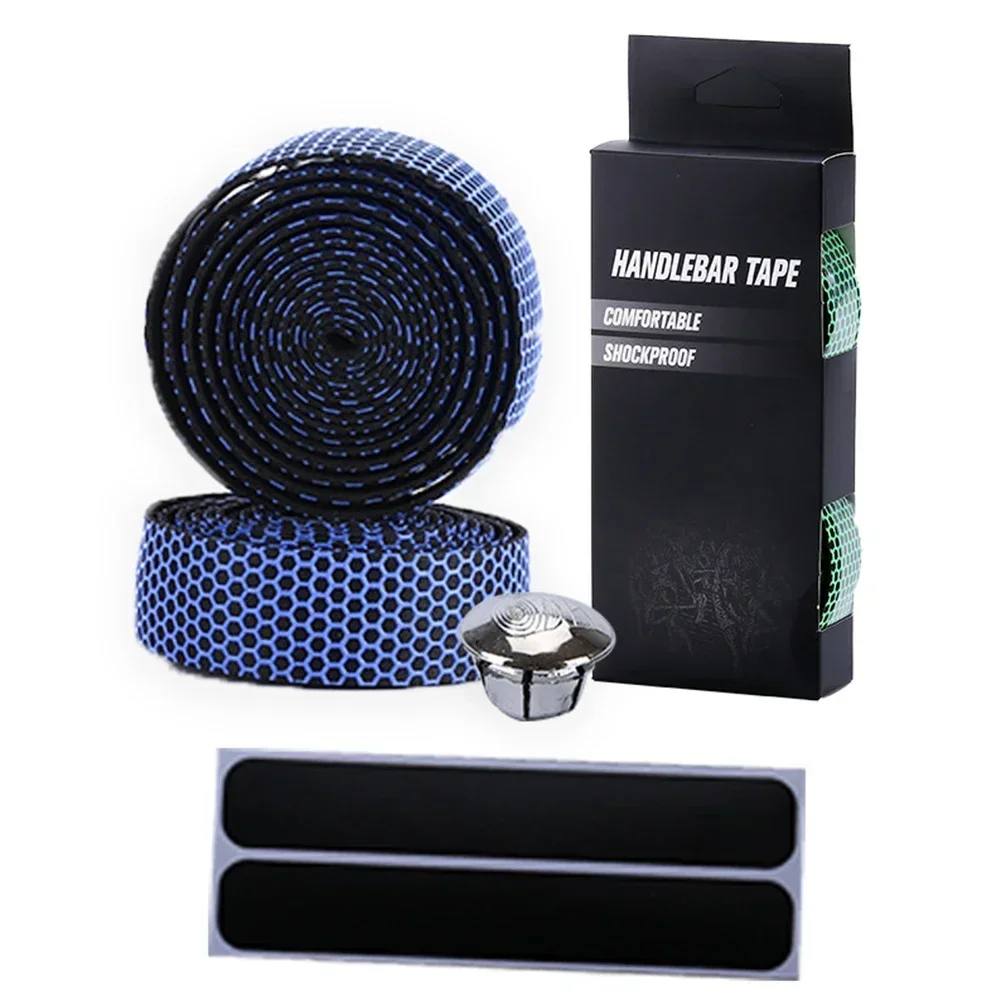 1 Pair Bike Handlebar Silica Gel EVA Shock Absorption Handle Bar Tape Cycling Wrap End Plug Parts