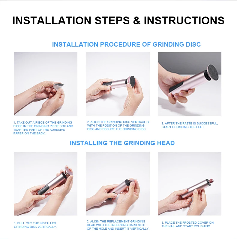2 in 1  Electric Nail Drill Polisher Tool Custom Logo Pedicure Machine Callus Remover Remover Dead Hard Skin Foot File 2