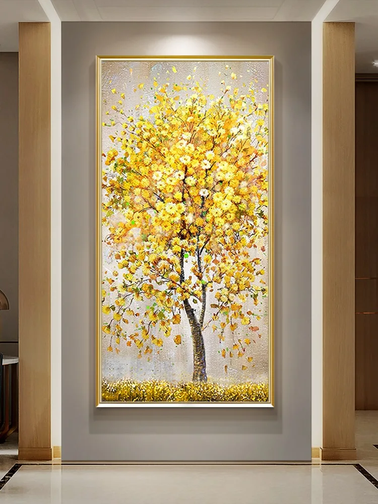 

American Modern Simple Vertical Version Hand-painted Porch Decoration Oil Painting Wall Decoration