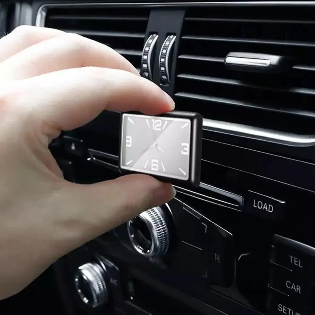 Auto Fashion Watch Square Car Clock Interior Decoration Self-adhesive Electronic Vent Clip Watch For Car Styling car clock
