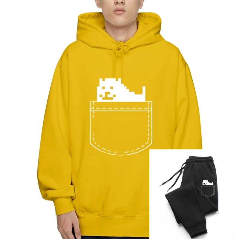 

Undertale Dog Pocket Hoody popular men's Warm men White printed Hoody Summer large Outerwear Cotton Hoody