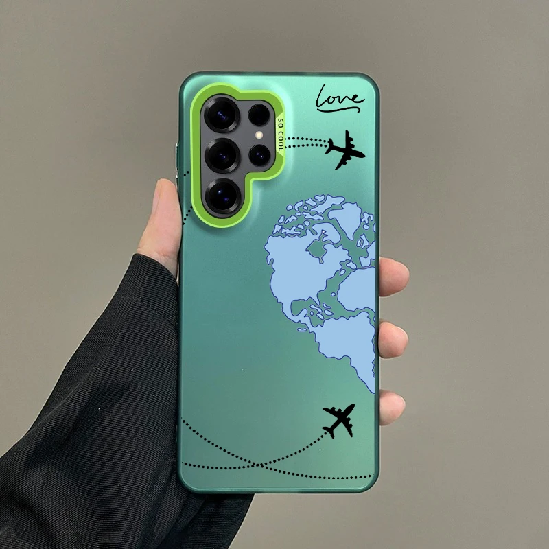 Silver IMD Cover with World Travel and Love Heart Design