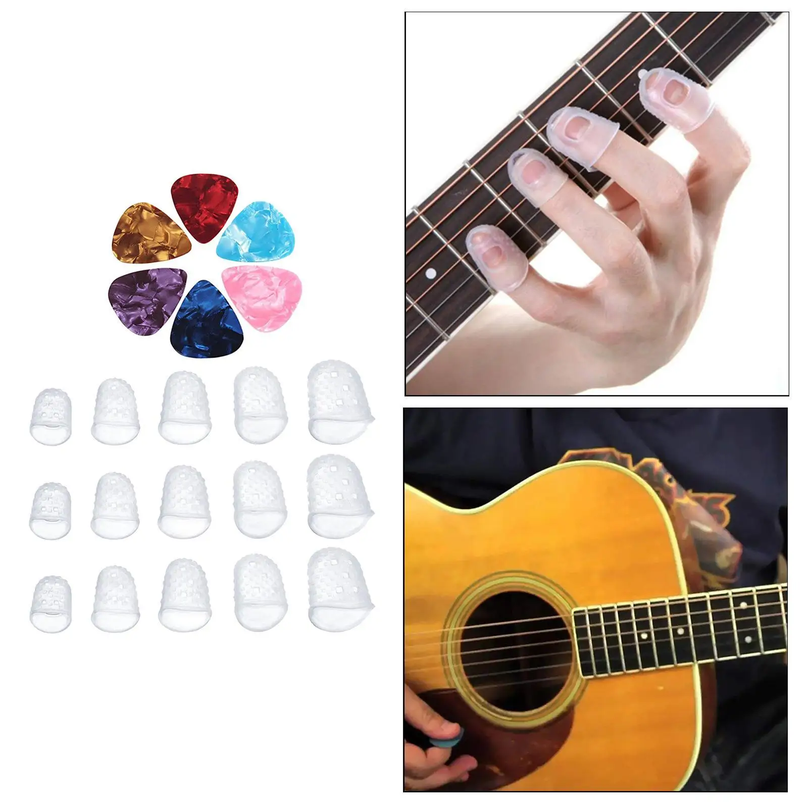 Fingertip Protectors Covers Caps for Stringed Instruments Ukulele Bass