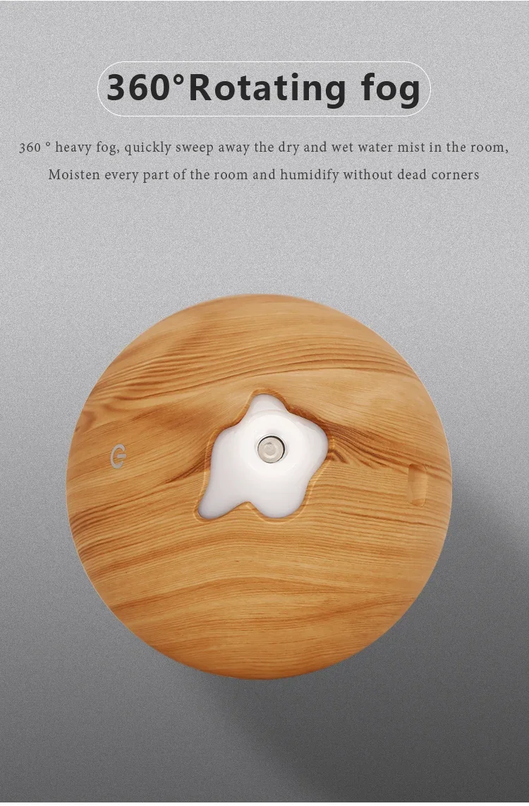 Aroma Diffuser Ultrasonic Wood Grain Humidifier With 7 Led Colors_voghion.com