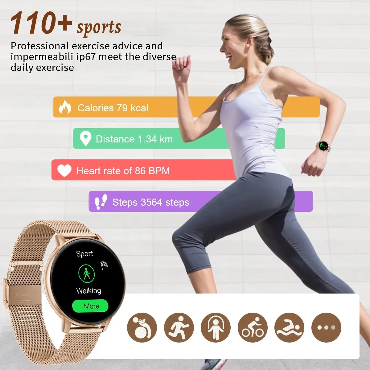 LIGE Smartwatch For Women Bluetooth Call Waterproof Sports Fitness Watches Blood Oxygen Healthy Women Smartwatch Man Reloj Mujer