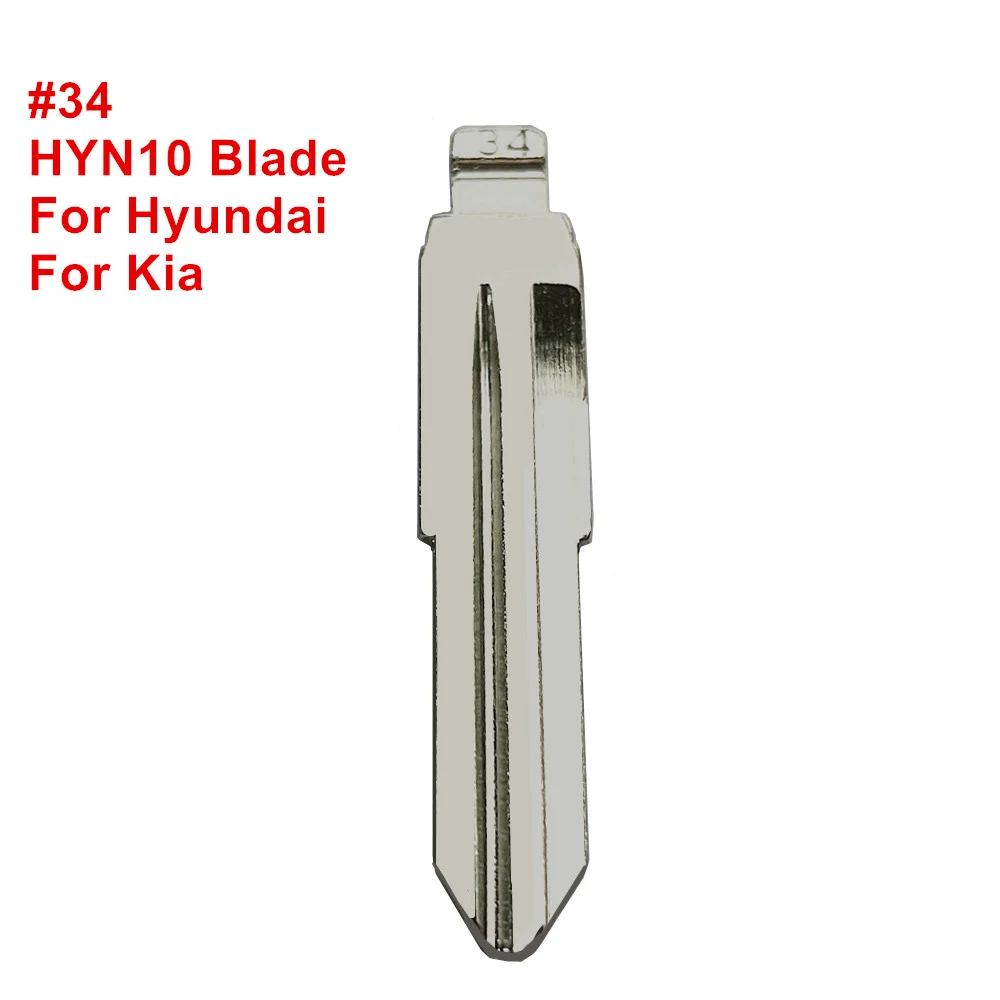 10/20/50pcs Metal Blank Uncut Flip #34 HYN10 KD/VVDI Remote Key Blade for Hyundai ACCENT MISTRA Kia RIO M4 Car Remote Key Blade