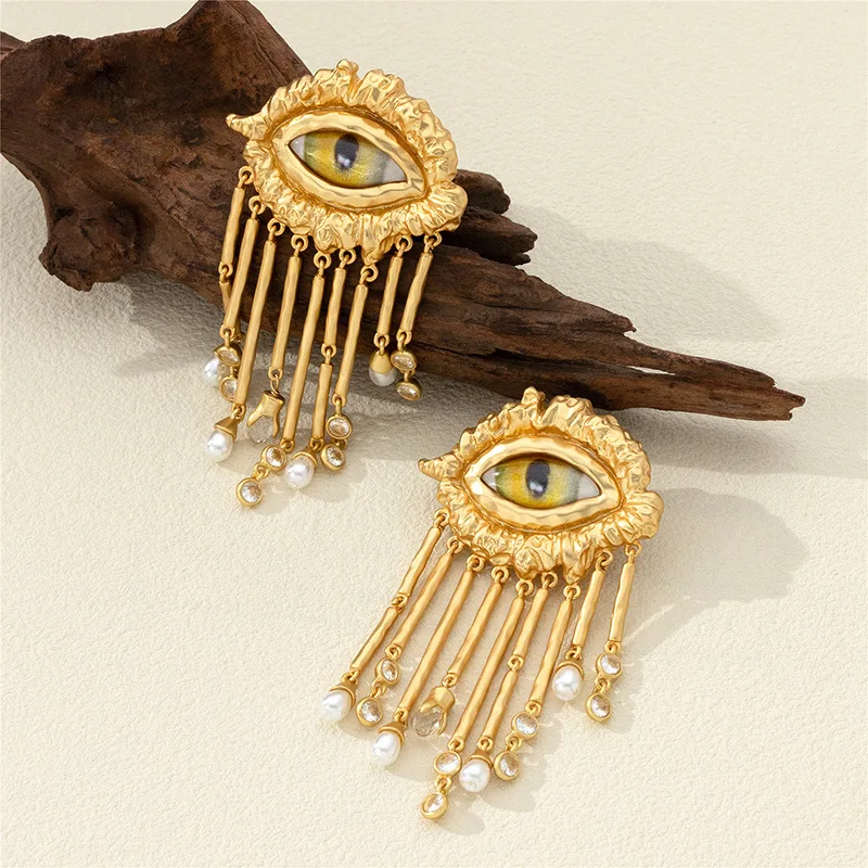 

Earrings Fashion Light Luxury Personality Eye Fringe Ear Clip For Women Aretes De Mujer Pendientes Boucle D’Oreille Orecchini