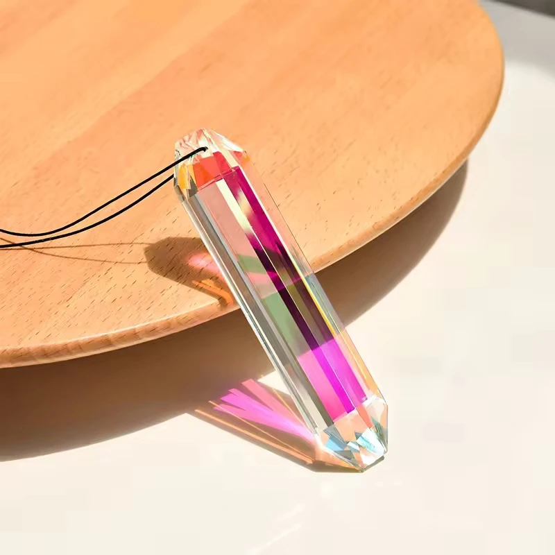 76/120mm Rainbow Reflection Crystal Suncatcher Faceted Glass Chandelier Prism Replacement Pendant Window Hanging Decor