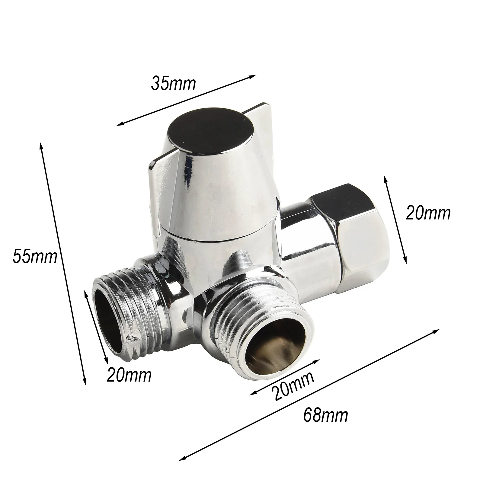 G1/2in 3 Way Diverter Valve T-Adapter Converter Shower Water Tap Connector Bathroom Faucet Water Separator ABS diverter valve shower head diverter valve t adapter valve