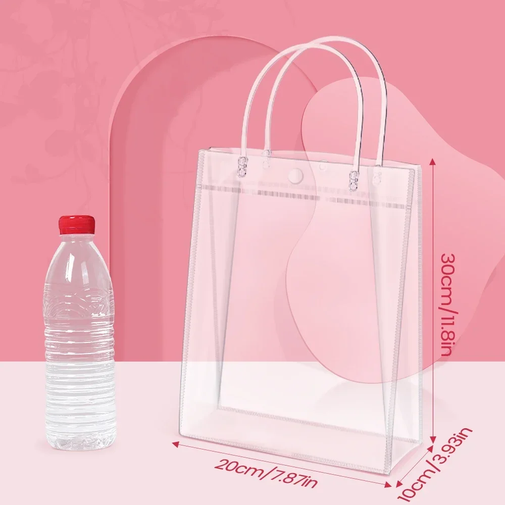25 Sacchetti Regalo In PVC Trasparente Con Manici – 17x7x23 Cm, Riutilizzabili, Ideali Per Feste, Matrimoni E Bomboniere - 3