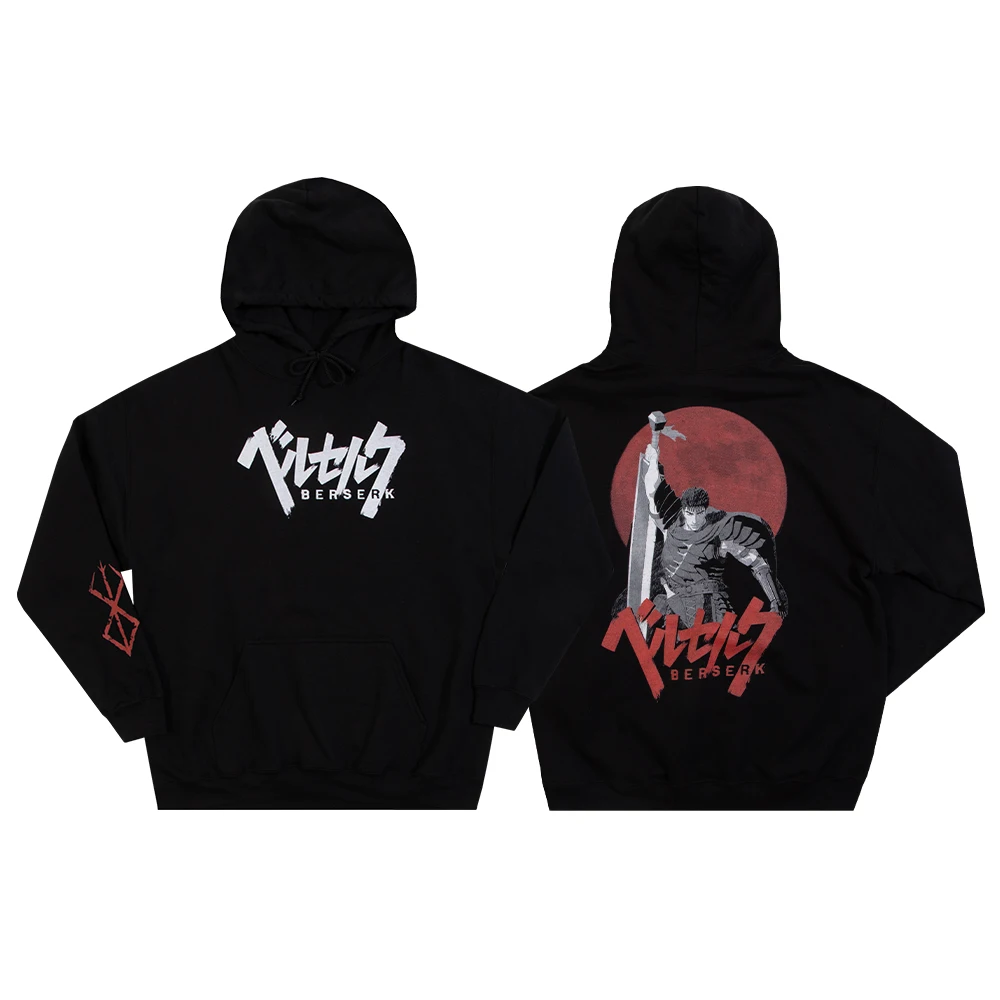 Berserk Guts Printed Hoodie Japanese Anime Graphic Sweatshirt for Men Sportswear Cosplay Clothes Autumn/Winter Pullovers Unisex