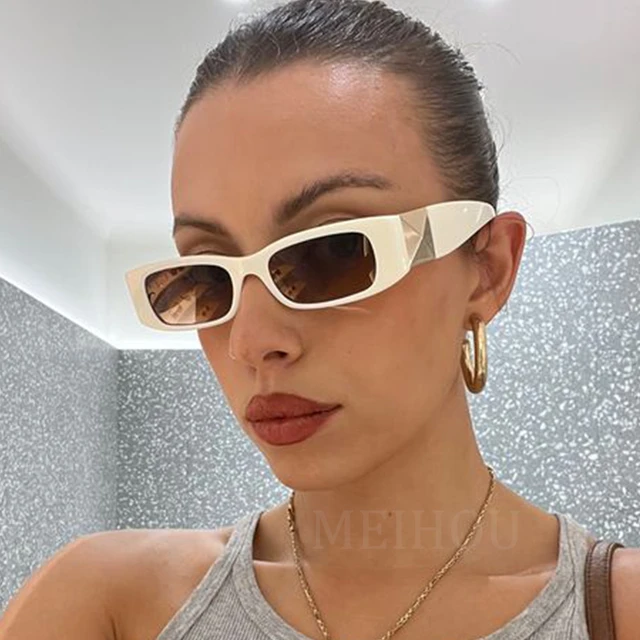 Chanel Small Brown Rectangle Sunglasses