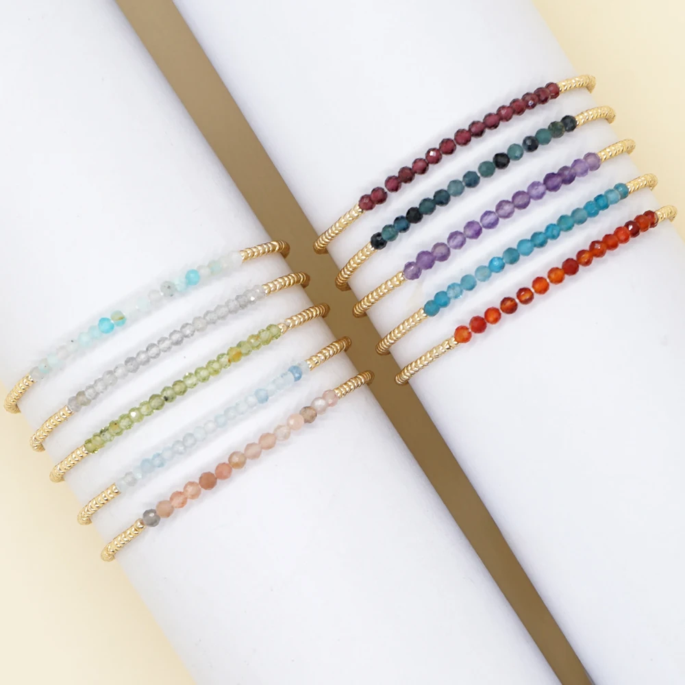Gold Plated Beaded Miyuki Bracelets Amazon Stone Crystal Stretch