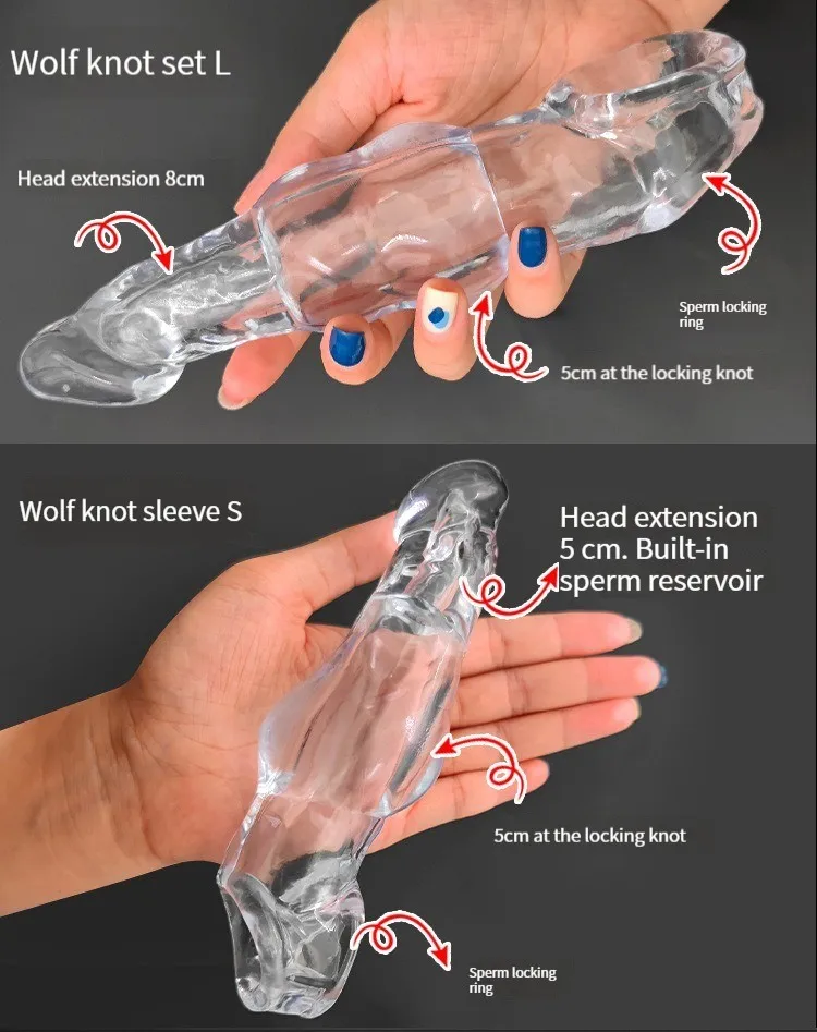 Penis Sleeve Extension Reusable Condoms Soft Delay Ejaculation Adult Sex Toys For Men