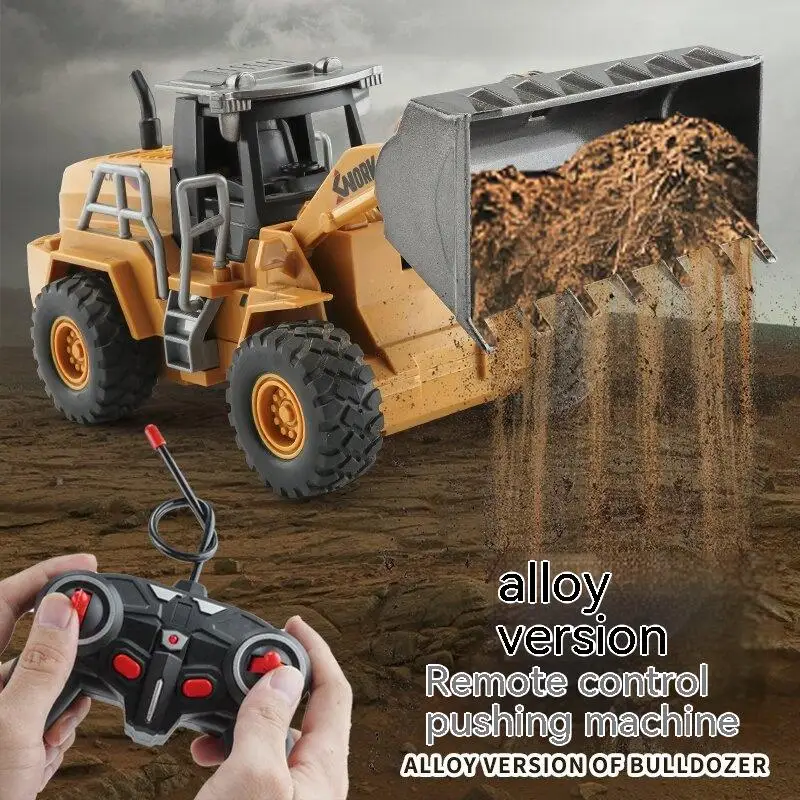 

Wireless Remote Control Bulldozer Alloy Electric Loader Simulation Shovel Truck Engineering Vehicle Drop Resistant Boy Toy