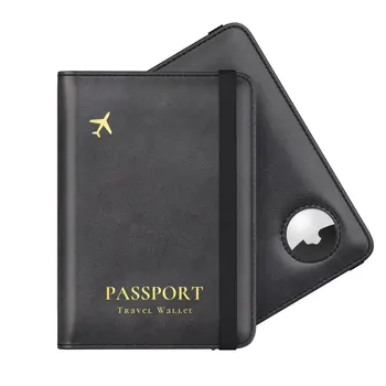 Custodia per Passaporto Familiare di Lusso con Slot per Airtag, Portafoglio da Viaggio di Design, Porta Passaporto Antismarrimento, Protezione Documenti Sicura, Organizer da Viaggio