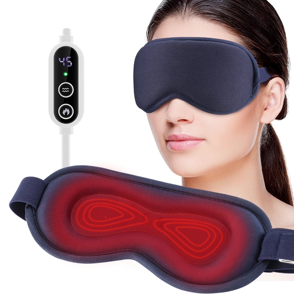 

Reusable USB Electric Heated Steam Eyes Mask Hot Compress Warm Therapy Eye Care Massager Relieve Tired Eyes Dry Sleep Blindfold