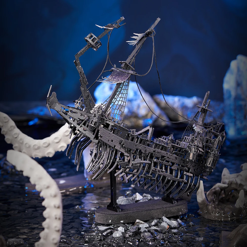 Piececool 3D Metal Puzzles Gifts Abyssal Ghost Pirate Ship Model Building Kits DIY Toys for Birthday and Christmas 3