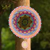 Wind Spinner Mandala Hanging Decor for Outdoor Yard and Garden Kinetic Sculpture Metal 3d Flower Chime Ramadan Patio Ornaments 5