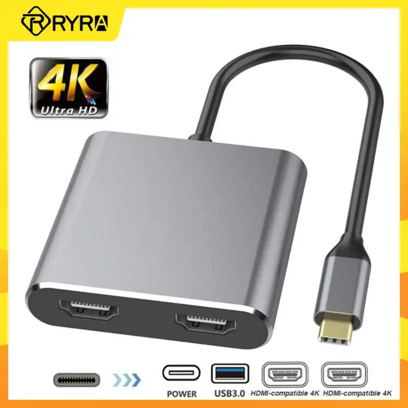 

RYRA USB Type C Hub To Dual Monitor Laptop Docking Station 2 Hdmi-Compatible PD USB Adapter For MacBook Samsung Accessories