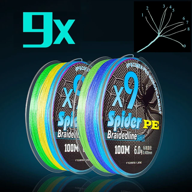 Spider Color Braided Fishing Line 100 M Multifilament Japan Super Strong 8  9 Strands Diameter 0.1 0.12 0.14 0.16 0.2 0.25 0.4 Pe - AliExpress